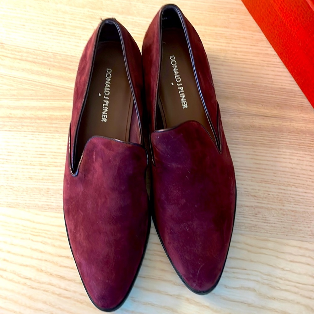 Donald J Pliner Merlot Suede Loafers
